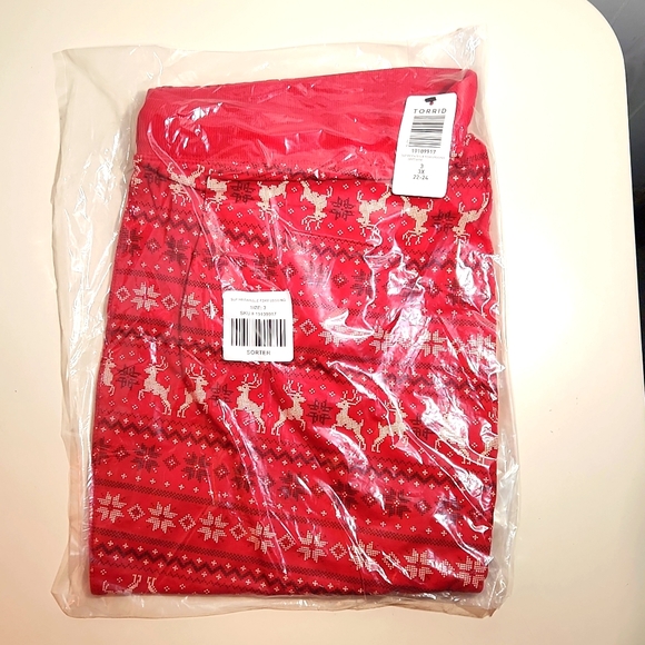 ❤️NWT VINTAGE TORRID LEGGING - CHRISTMAS FAIR ISLE FOXY HOLIDAY SLEEP PANT PLUS - Picture 4 of 10